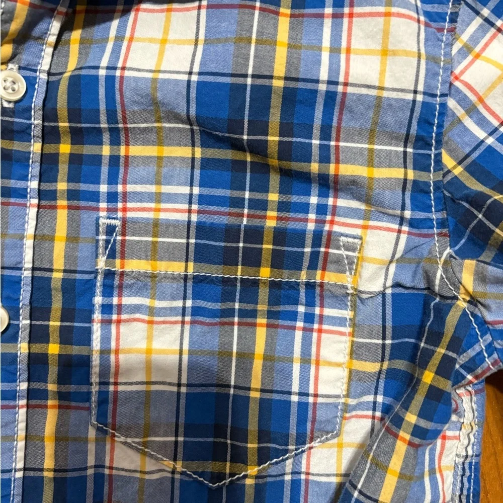 Carter's Blue and Yellow Plaid Button Down Shirt
